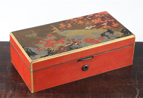 A fine Japanese lacquer and silver mounted jewellery box, Showa period, 22cm.